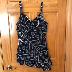 Empire waist, asymmetric tank top